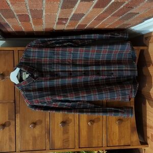 L.L. Bean Scotch Plaid Flannel Shirt, slightly fitted